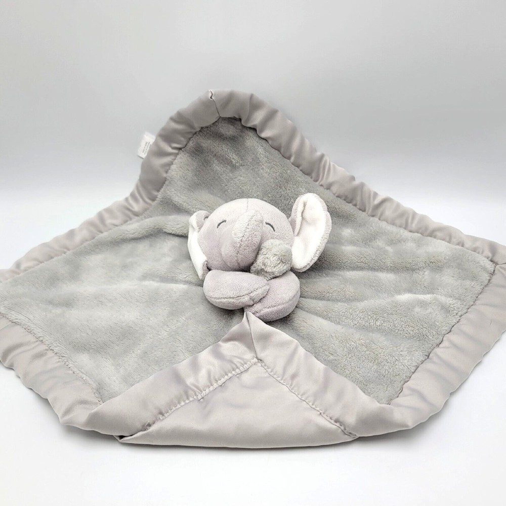 Carters Baby Gray Elephant Lovey Security Blanket Plush Toy 2016 Sewn eyes